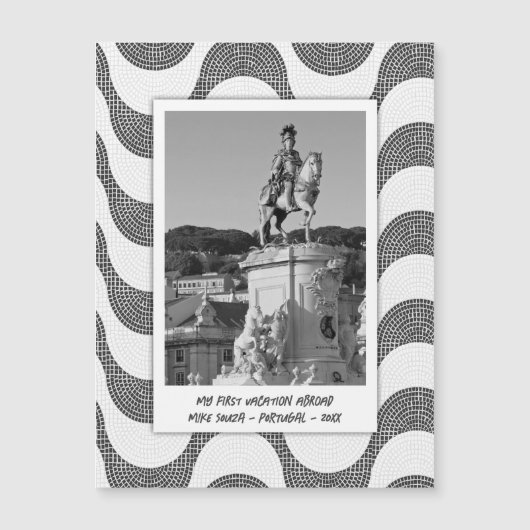 ポルトガルの波の石畳の写真フレーム (正面)