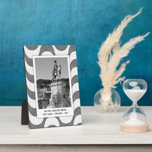 ポルトガルの波の石畳の写真フレーム フォトプラーク (側面)