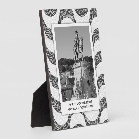 ポルトガルの波の石畳の写真フレーム フォトプラーク (側面)