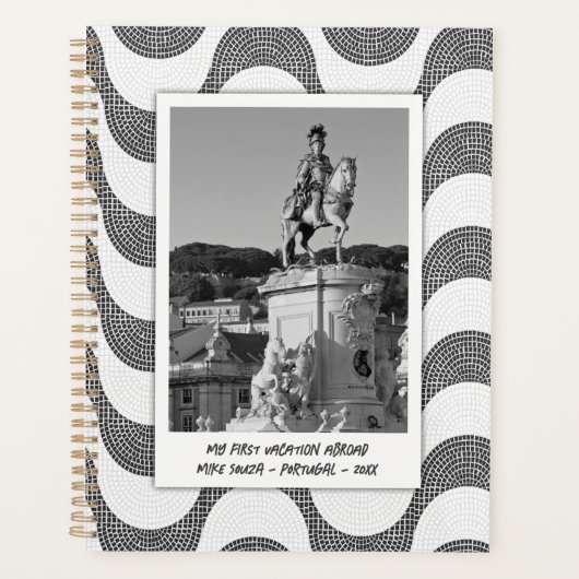 ポルトガルの波の石畳の写真フレーム プランナー手帳 (正面)