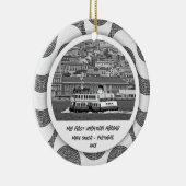 ポルトガルの波の石畳の最初の休暇 セラミックオーナメント (右)