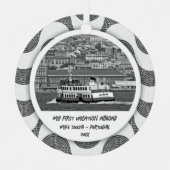 ポルトガルの波の石畳の最初の休暇 メタルオーナメント (正面)