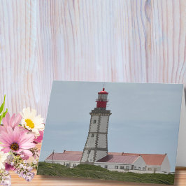 ポルトガルの灯台の楽しい旅行誕生日写真  カード
