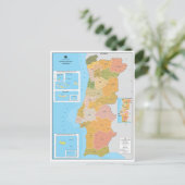 ポルトガルの現代地図 ポストカード (スタンド正面)