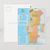 ポルトガルの現代地図 ポストカード (正面/裏面)