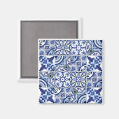 ポルトガルの白と白のタイル マグネット (正面/裏面)