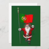 ポルトガルの看板のあるサンタクロース シーズンカード (正面/裏面)