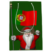 ポルトガルの看板のあるサンタクロース ミディアムペーパーバッグ (正面)