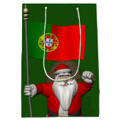 ポルトガルの看板のあるサンタクロース ミディアムペーパーバッグ (裏面)