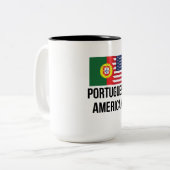 ポルトガルの米国旗 ツートーンマグカップ (正面左)