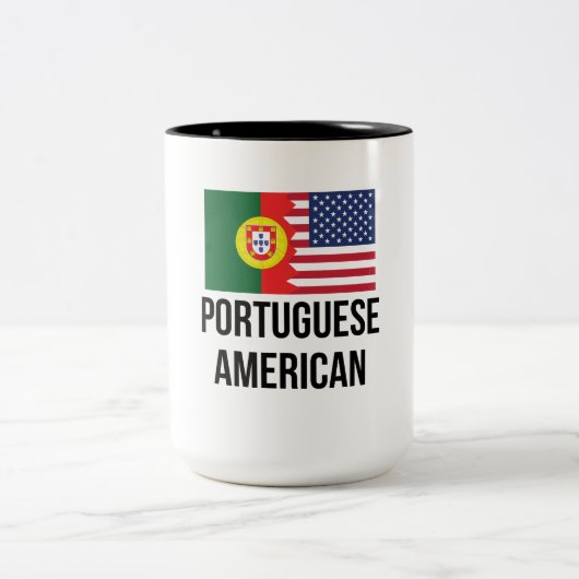 ポルトガルの米国旗 ツートーンマグカップ (中央)