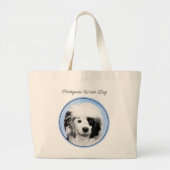 ポルトガルの絵を描ウォータードッグPWDオリジナルドッグアート ラージトートバッグ (正面)