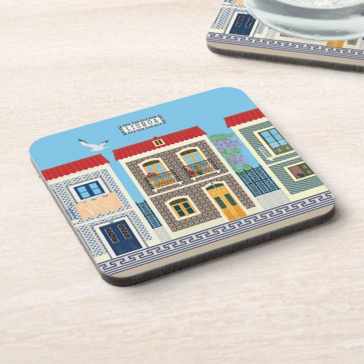 ポルトガルの美しい家で、タイルやアズレホスを持つ コースター (左側)