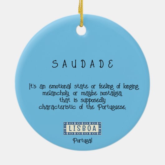 ポルトガルの美しい家で、タイルやアズレホスを持つ セラミックオーナメント (裏面)