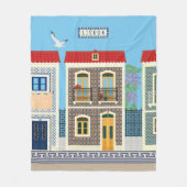 ポルトガルの美しい家で、タイルやアズレホスを持つ フリースブランケット (正面)