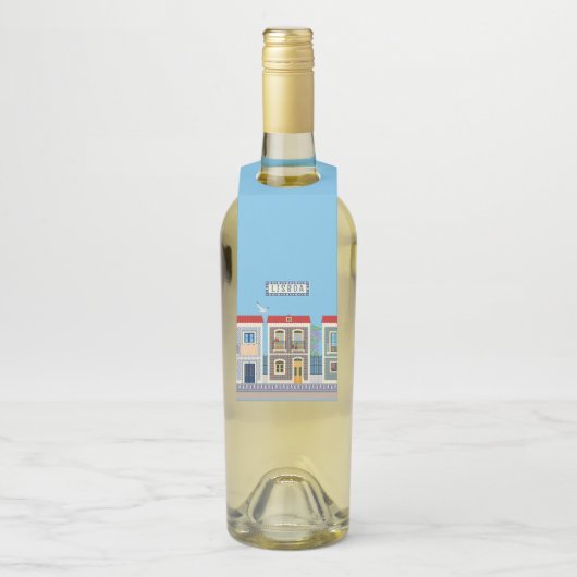 ポルトガルの美しい家で、タイルやアズレホスを持つ ボトルネックタグ (ボトル)