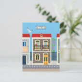 ポルトガルの美しい家で、タイルやアズレホスを持つ ポストカード (スタンド正面)