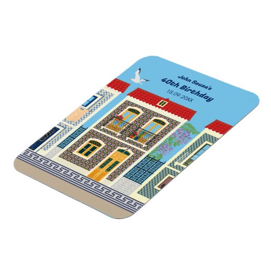 ポルトガルの美しい家で、タイルやアズレホスを持つ マグネット (左側)