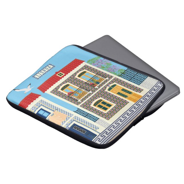 ポルトガルの美しい家で、タイルやアズレホスを持つ ラップトップスリーブ (正面上部)