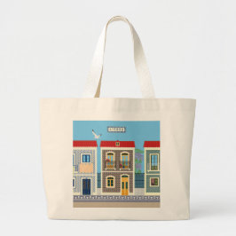 ポルトガルの美しい家で、タイルやアズレホスを持つ ラージトートバッグ