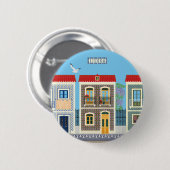 ポルトガルの美しい家で、タイルやアズレホスを持つ 缶バッジ (正面&裏面)