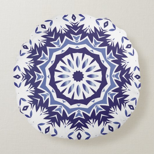 ポルトガルの観賞用アズレジョ・セラミック。ミニマルデ ラウンドクッション (正面)