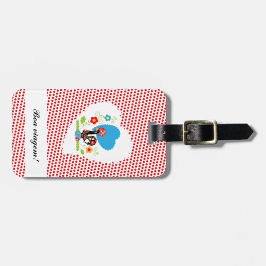 ポルトガルの赤い水玉模様 ラゲッジタグ (正面横)