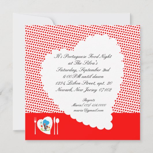 ポルトガルの赤い水玉模様 招待状 (裏面)
