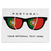 ポルトガルの陰カスタムな文字及び色のギフトバッグ ラージペーパーバッグ (正面)