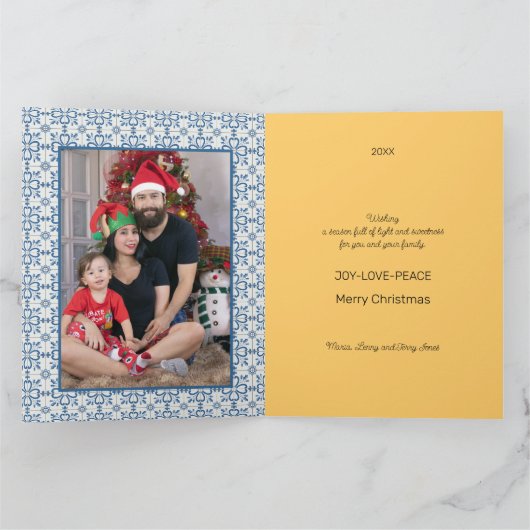 ポルトガルの雄鶏とクリスマスの灯り カード (内部)