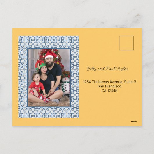 ポルトガルの雄鶏とクリスマスの灯り シーズンポストカード (裏面)