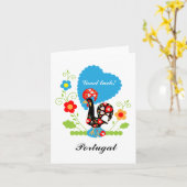 ポルトガルの雄鶏 カード (黄色い花)