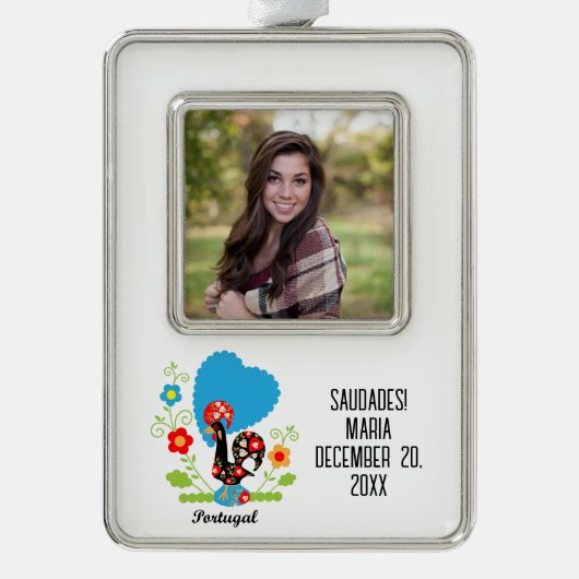 ポルトガルの雄鶏 シルバープレートフレームオーナメント (正面)