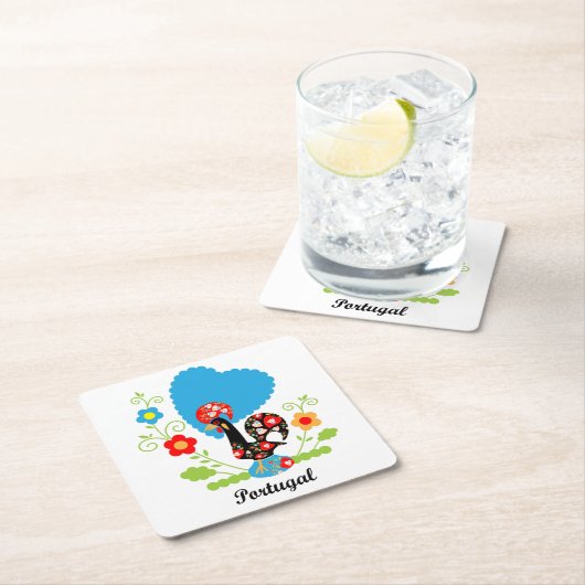 ポルトガルの雄鶏 スクエアペーパーコースター (インサイチュ)