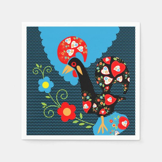 ポルトガルの雄鶏 スタンダードカクテルナプキン (正面)