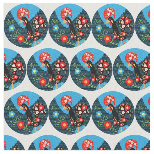 ポルトガルの雄鶏 ファブリック (クローズアップ)