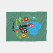 ポルトガルの雄鶏 フリースブランケット (正面(横))