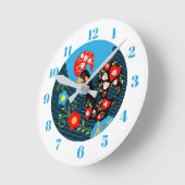 ポルトガルの雄鶏 ラウンド壁時計 (傾斜)