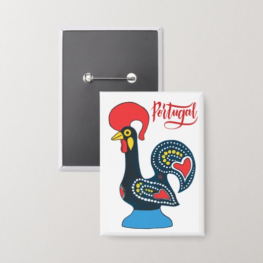 ポルトガルの雄鶏 缶バッジ (正面/裏面)
