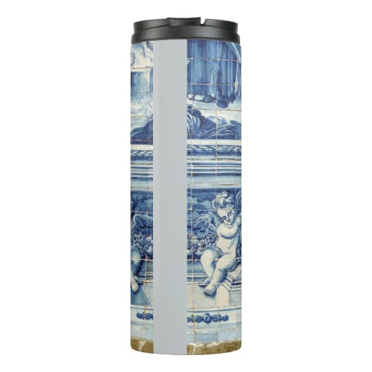 ポルトガルの青いタイルと2つの天使 タンブラー (裏面)