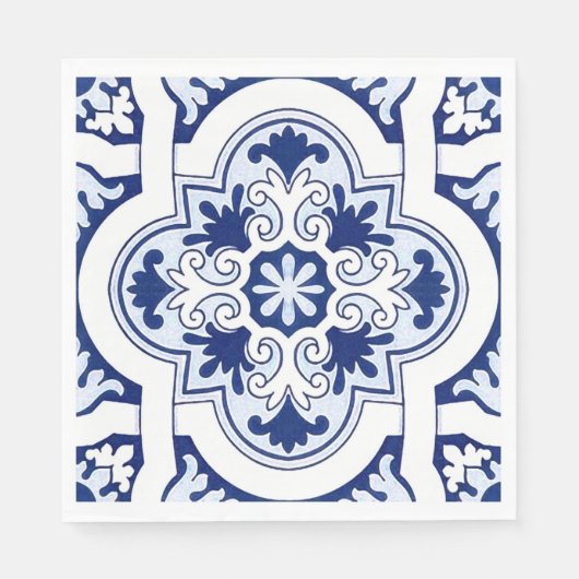 ポルトガルの青いタイルのナプキン スタンダードランチョンナプキン (正面)