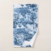 ポルトガルの青いタイルのロマンチックなシーンパターン バスタオルセット (ハンドタオル)