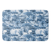 ポルトガルの青いタイルのロマンチックなシーン柄 バスマット (正面)