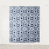 ポルトガルの青いタイルの背景 タペストリー (正面)