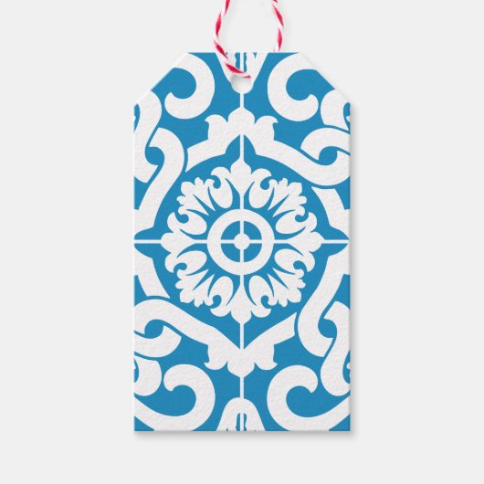 ポルトガルの青いタイル1 ギフトタグ (正面)