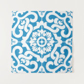 ポルトガルの青いタイル1 タペストリー (正面(横))