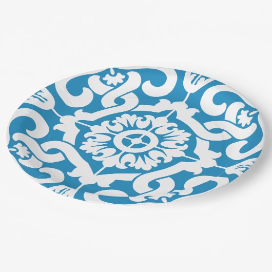 ポルトガルの青いタイル1 ペーパープレート (アングル)