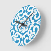 ポルトガルの青いタイル1 ラウンド壁時計 (傾斜)