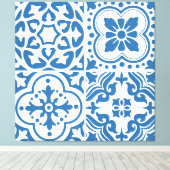 ポルトガルの青いタイル2 キャンバスプリント (インサイチュ (ウッドフロア))