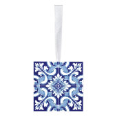 ポルトガルの青いタイル キューブオーナメント (右)